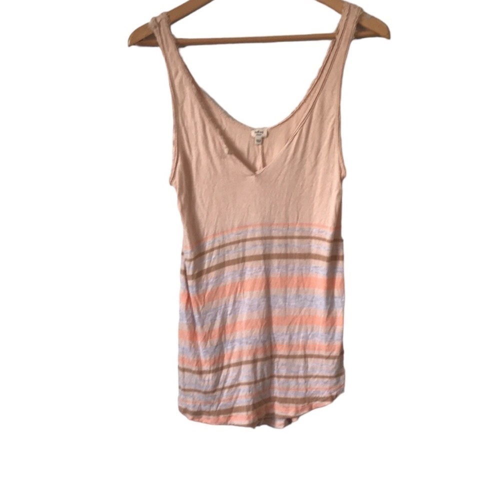 ARITZIA Wilfred pastel orange stripe v neck tank top oversized size XS